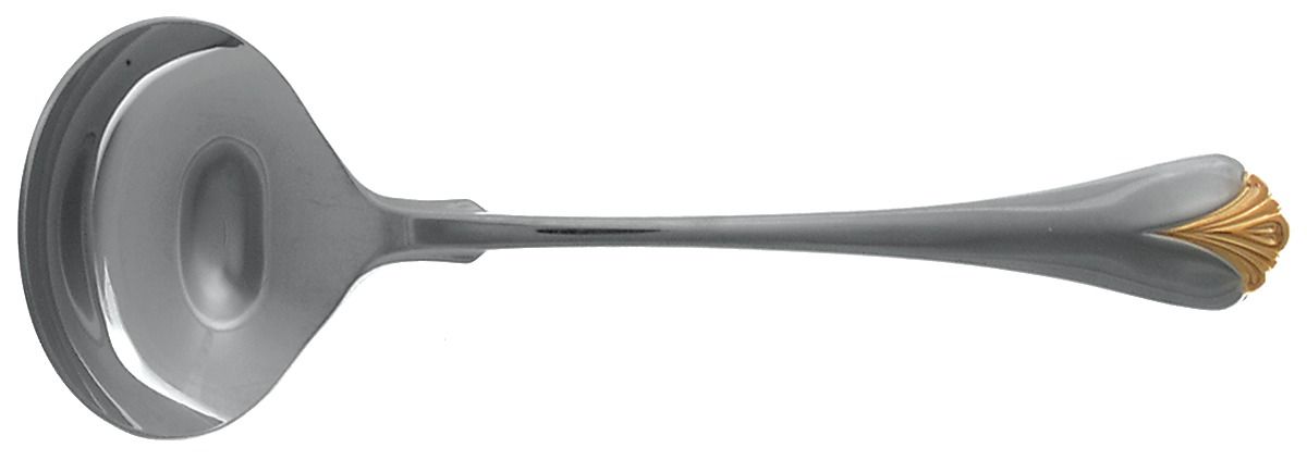 Cara (Stainless, Gold Accent) Solid Gravy Ladle by Yamazaki-1
