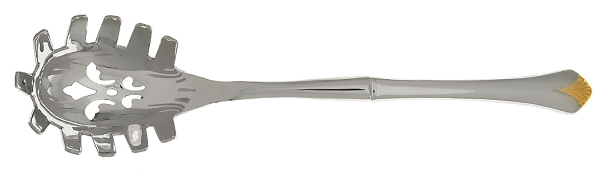 Cara (Stainless, Gold Accent) Pasta Server with Stainless Bowl HC by Yamazaki-1
