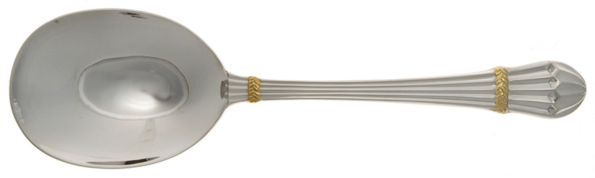 Carouselle-Gold (Stainless, Gold Accent) Solid Serving Spoon by Yamazaki-1