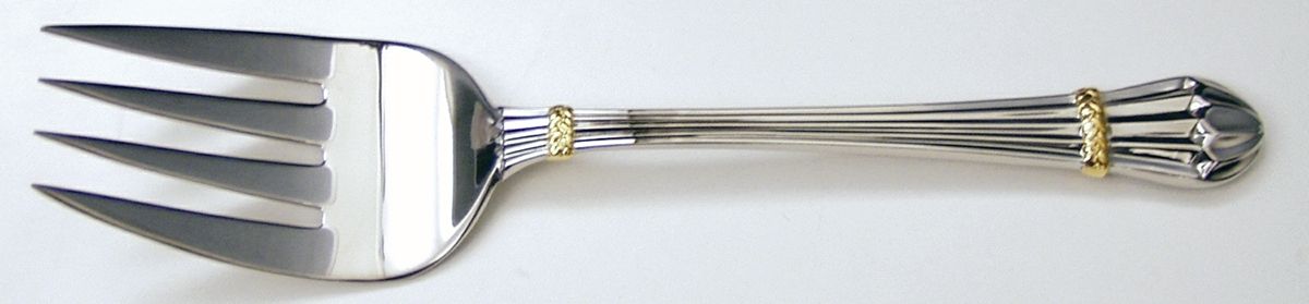 Carouselle-Gold (Stainless, Gold Accent) Solid Serving Fork by Yamazaki-1