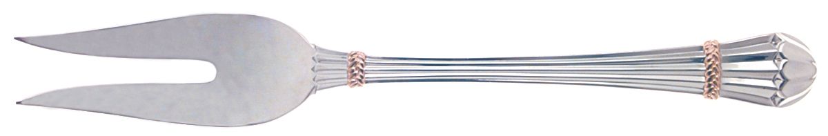 Carouselle-Gold (Stainless, Gold Accent) Large Solid Cold Meat Serving Fork by Yamazaki-1