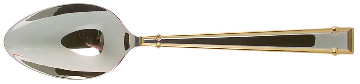Cartouche (Stainless, Gold Accent) Tablespoon (Serving Spoon) by Yamazaki-1