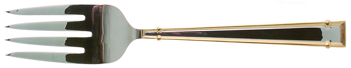 Cartouche (Stainless, Gold Accent) Solid Serving Fork by Yamazaki-1
