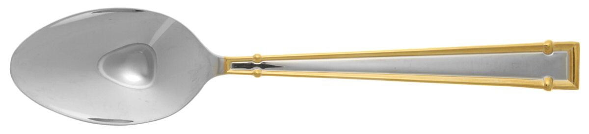 Cartouche (Stainless, Gold Accent) Place/Oval Soup Spoon by Yamazaki-1
