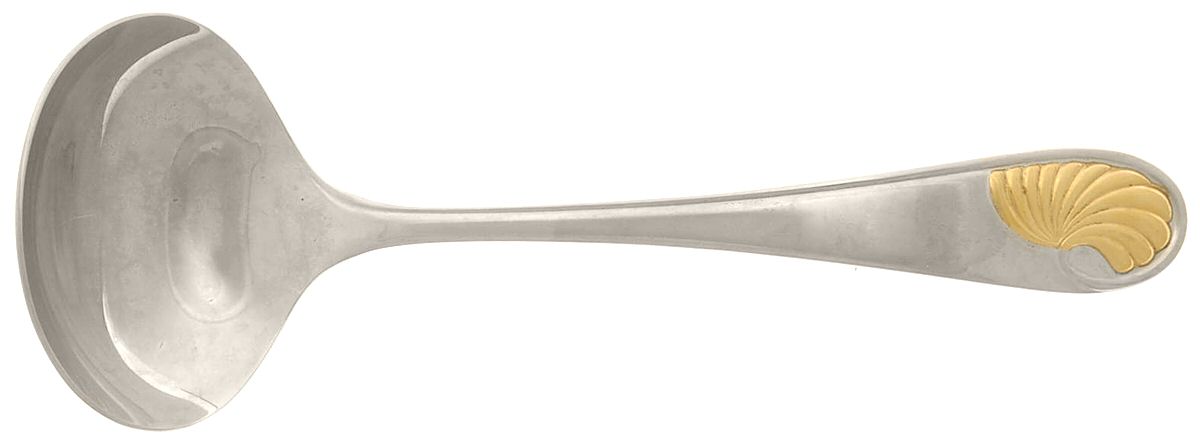 Celine (Stainless, Gold Accent) Solid Gravy Ladle by Yamazaki-1