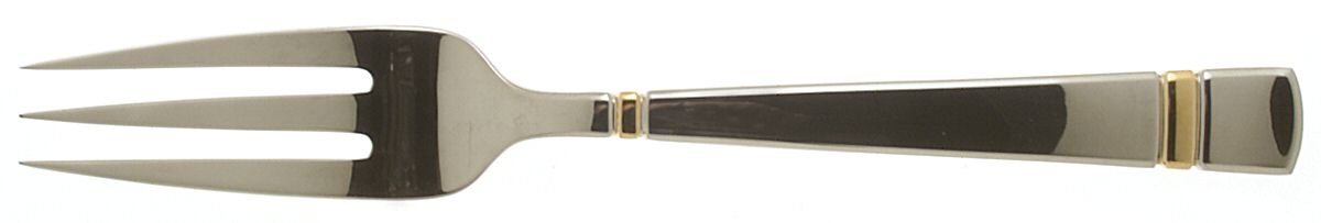 Chelsea-Gold Accent (Stainless, Glossy) Medium Solid Cold Meat Serving Fork by Yamazaki-1