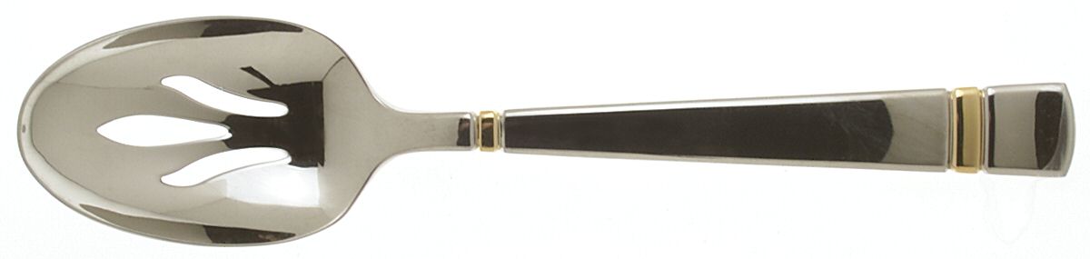 Chelsea-Gold Accent (Stainless, Glossy) Pierced Tablespoon (Serving Spoon) by Yamazaki-1