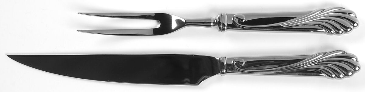 Cove (Stainless-Glossy) Small Stainless Blade 2-Piece Steak Carving Set by Yamazaki-1