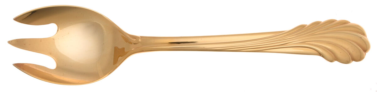 Cove (Gold Electroplate) Solid Serving Fork by Yamazaki-1