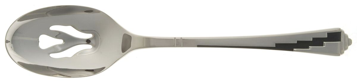 Dakota-Black (Stainless, Black Accent) Pierced Tablespoon (Serving Spoon) by Yamazaki-1