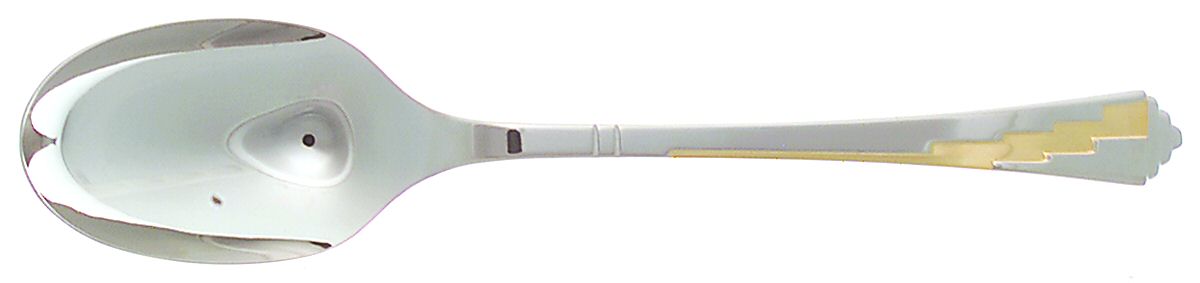 Dakota-Gold Accent (Stainless, Gold Accent) Tablespoon (Serving Spoon) by Yamazaki-1