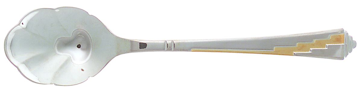 Dakota-Gold Accent (Stainless, Gold Accent) Sugar Shell Spoon by Yamazaki-1