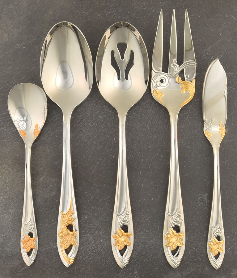 Essence (Stainless, Gold Accent) 5 Piece Hostess Set by Yamazaki-1