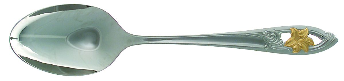 Essence (Stainless, Gold Accent) Tablespoon (Serving Spoon) by Yamazaki-1