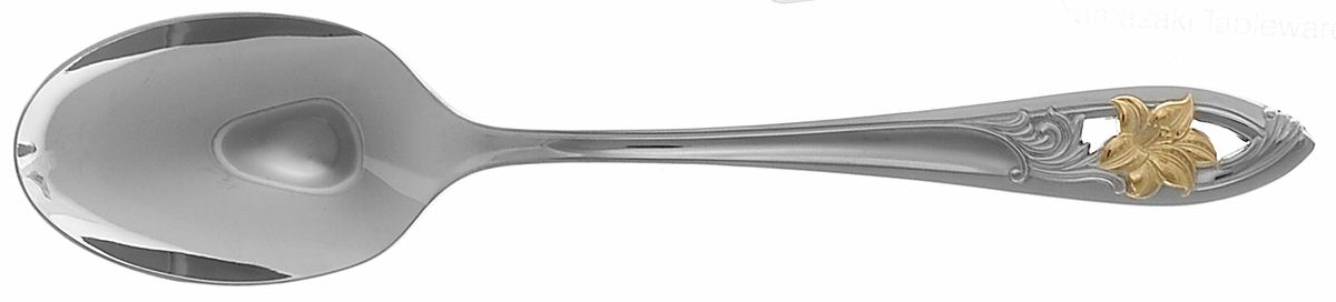 Essence (Stainless, Gold Accent) Place/Oval Soup Spoon by Yamazaki-1