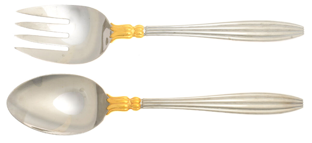 Eternity (Stainless, Gold Accent) Solid Serving Set by Yamazaki-1