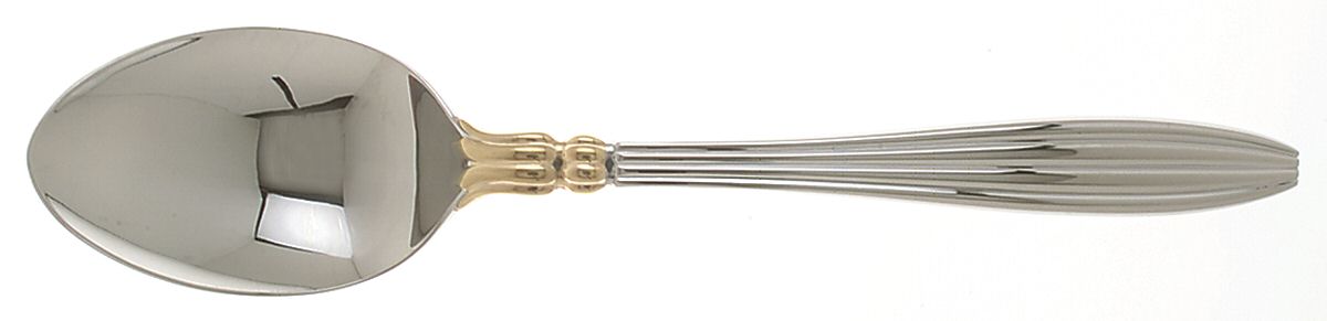 Eternity (Stainless, Gold Accent) Solid Serving Spoon by Yamazaki-1