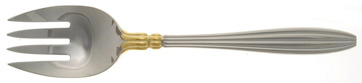 Eternity (Stainless, Gold Accent) Solid Serving Fork by Yamazaki-1