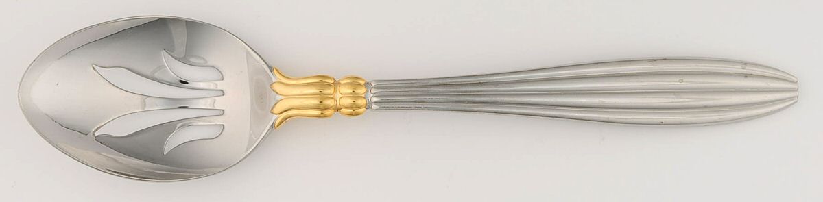 Eternity (Stainless, Gold Accent) Pierced Tablespoon (Serving Spoon) by Yamazaki-1