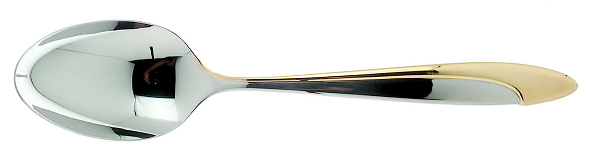 Filar-Gold (Stainless, Gold Accent) Place/Oval Soup Spoon by Yamazaki-1