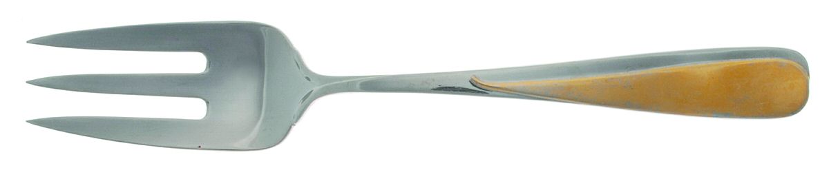 Florian (Stainless-Gold Accent) Solid Serving Fork by Yamazaki-1