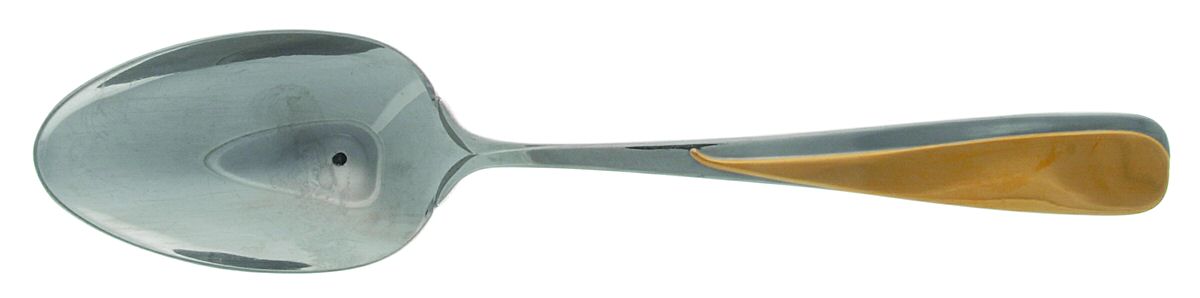 Florian (Stainless-Gold Accent) Solid Serving Spoon by Yamazaki-1