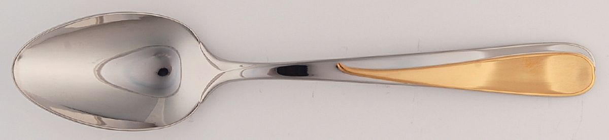 Florian (Stainless-Gold Accent) Place/Oval Soup Spoon by Yamazaki-1