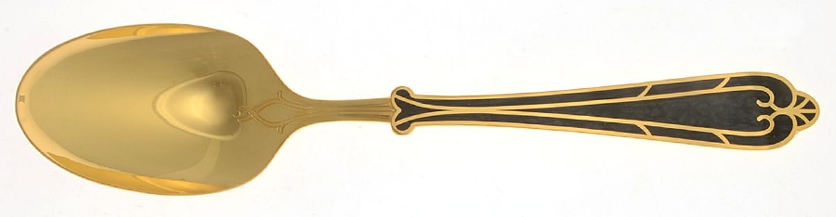 Fortissimo-Black (Gold Electroplate) Tablespoon (Serving Spoon) by Yamazaki-1