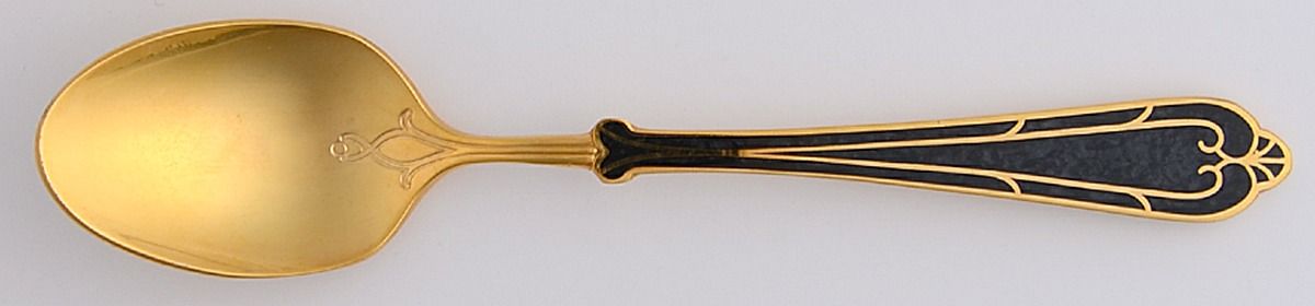 Fortissimo-Black (Gold Electroplate) Five O'Clock Teaspoon by Yamazaki-1