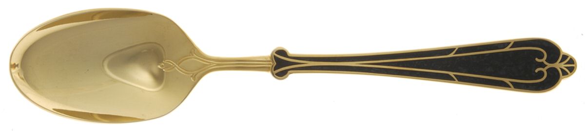 Fortissimo-Black (Gold Electroplate) Place/Oval Soup Spoon by Yamazaki-1