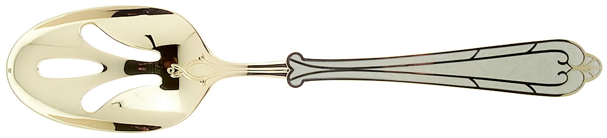 Fortissimo Bone (Gold Electroplate, Bone) Pierced Tablespoon (Serving Spoon) by Yamazaki-1