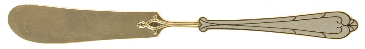 Fortissimo Bone (Gold Electroplate, Bone) Flat Handle Butter Spreader by Yamazaki-1
