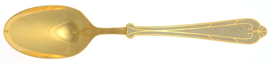 Fortissimo Bone (Gold Electroplate, Bone) Place/Oval Soup Spoon by Yamazaki-1