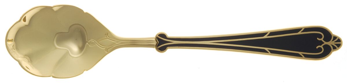 Fortissimo-Cobalt (Gold Electroplate) Sugar Shell Spoon by Yamazaki-1