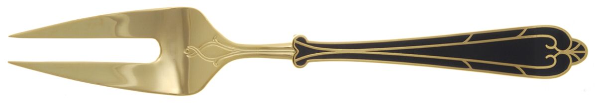 Fortissimo-Cobalt (Gold Electroplate) Medium Solid Cold Meat Serving Fork by Yamazaki-1