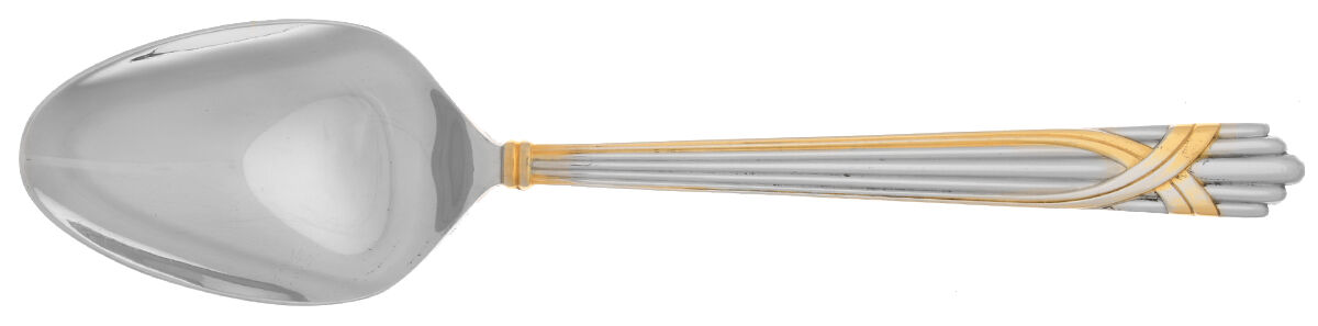 Fortuny (Stainless-Gold Accent) Solid Serving Spoon by Yamazaki-1