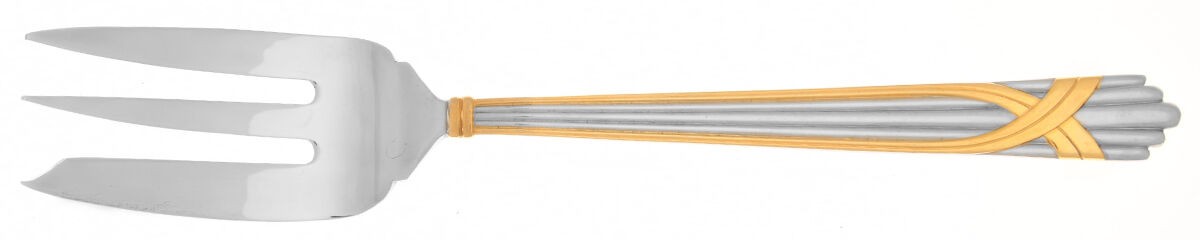 Fortuny (Stainless-Gold Accent) Solid Serving Fork by Yamazaki-1