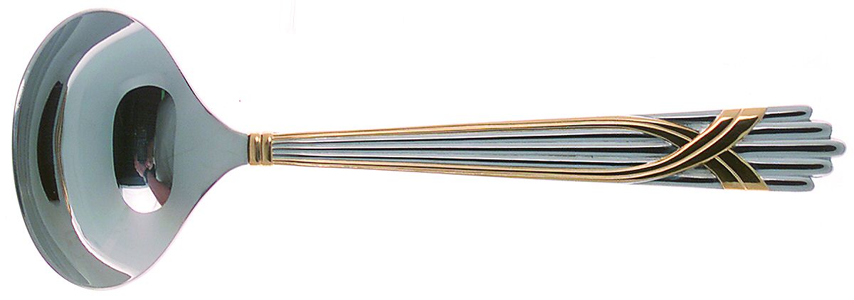 Fortuny (Stainless-Gold Accent) Solid Gravy Ladle by Yamazaki-1