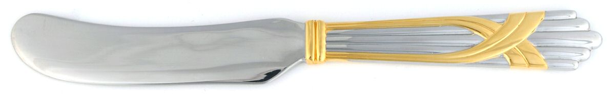 Fortuny (Stainless-Gold Accent) Flat Handle Master Butter Knife by Yamazaki-1