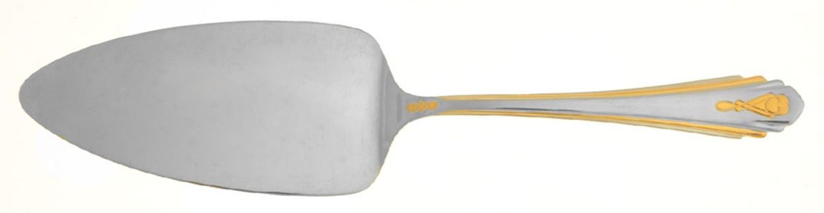 Harlow (Stainless, Gold Accent) Solid Pastry Server by Yamazaki-1