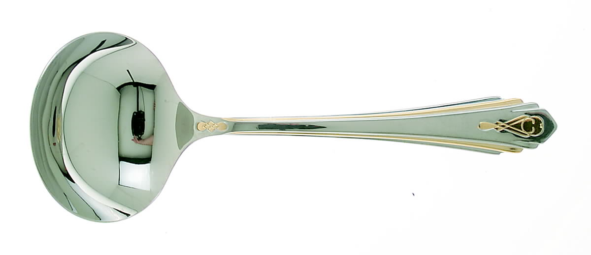 Harlow (Stainless, Gold Accent) Solid Gravy Ladle by Yamazaki-1