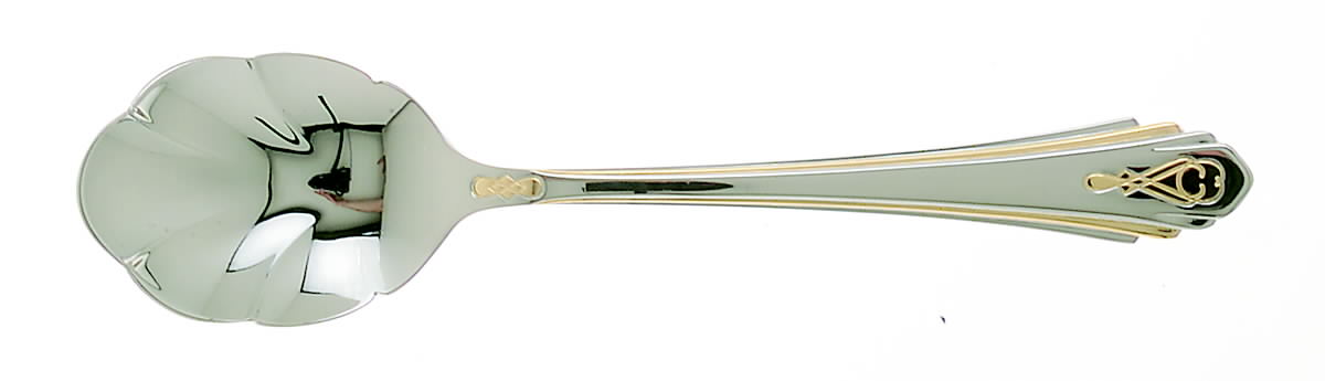 Harlow (Stainless, Gold Accent) Sugar Shell Spoon by Yamazaki-1