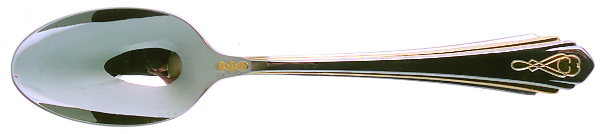 Harlow (Stainless, Gold Accent) Place/Oval Soup Spoon by Yamazaki-1