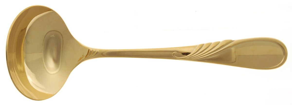 Hilary (Gold Electroplate) Solid Gravy Ladle by Yamazaki-1