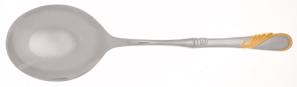 Hilary (Stainless, Gold Accent Casserole Spoon with Smooth Stainless Bowl HC by Yamazaki-1