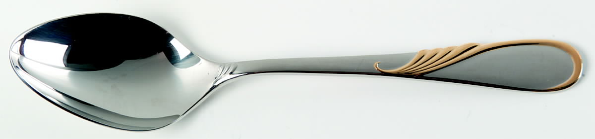 Hilary (Stainless, Gold Accent Place/Oval Soup Spoon by Yamazaki-1