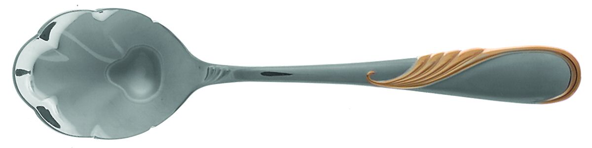 Hilary (Stainless, Gold Accent Sugar Shell Spoon by Yamazaki-1