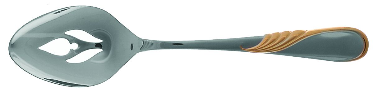 Hilary (Stainless, Gold Accent Pierced Tablespoon (Serving Spoon) by Yamazaki-1
