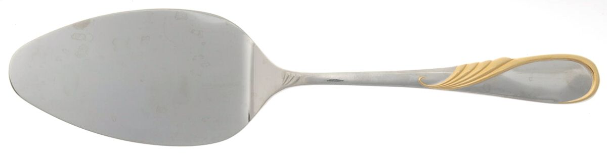 Hilary (Stainless, Gold Accent Solid Pastry Server by Yamazaki-1