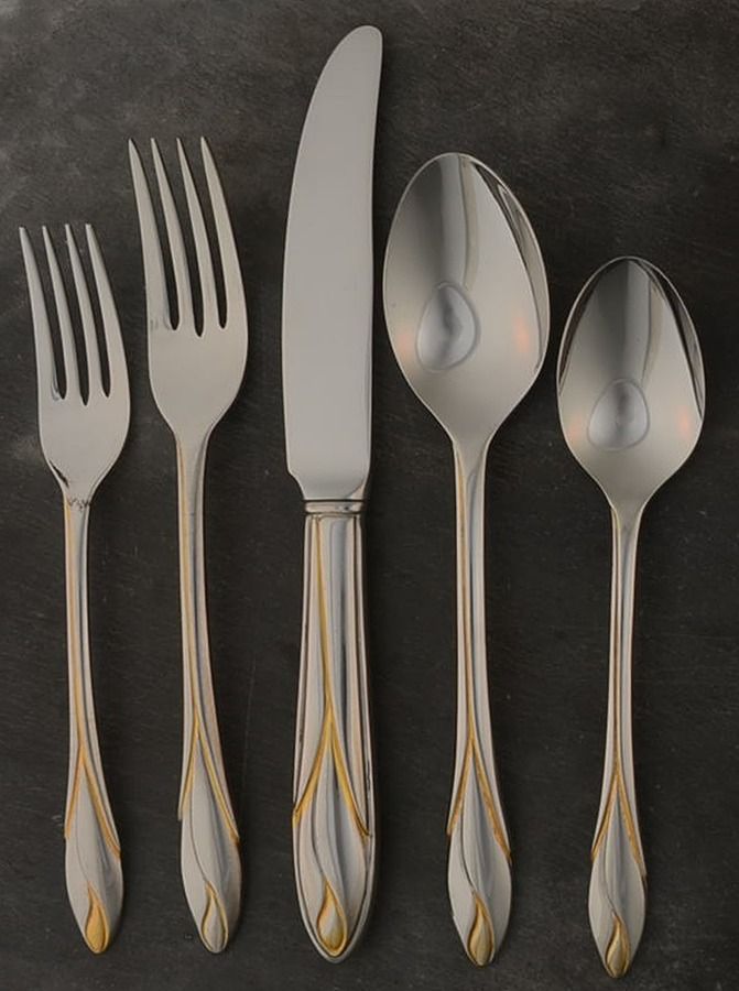Iris Gold (Stainless) 5 Piece Place Setting by Yamazaki-1